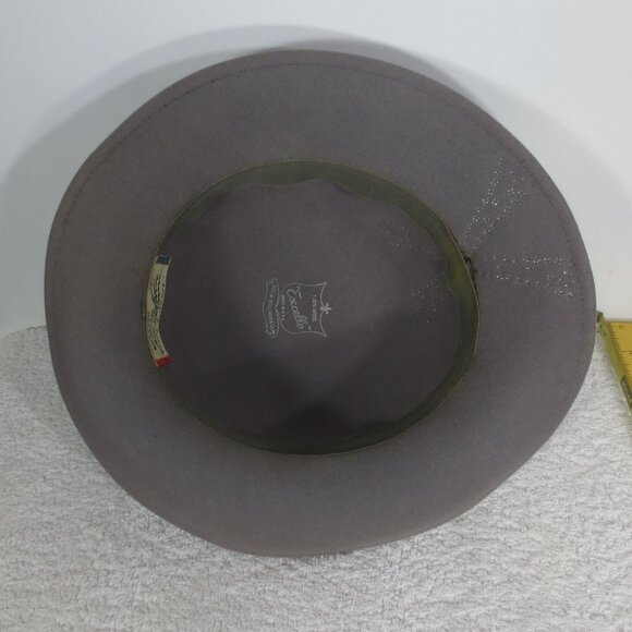 Mr. John NY Paris Hat 40s Vintage Gray Silver Detail Bowler Wool Felt Size 6 7/8 main image 4